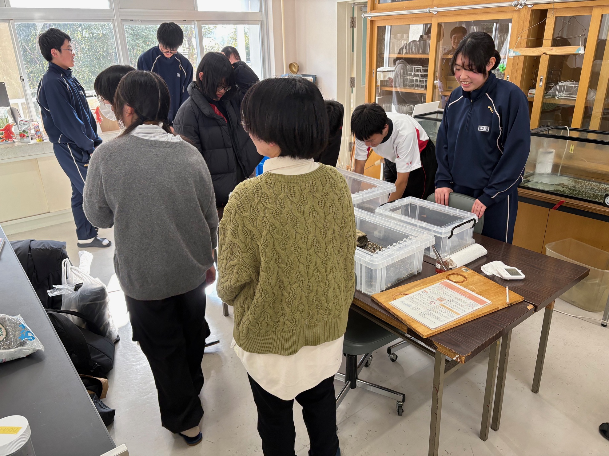 大分県立大分上野丘高校生物部との研究交流会